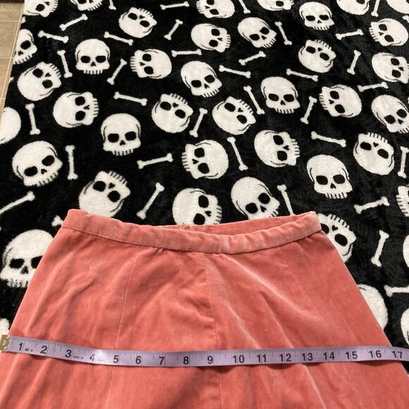 Vintage dusty rose pink long velvet maxi ankle a-line skirt ~ Boho XXS XS SMALL - Picture 6 of 9